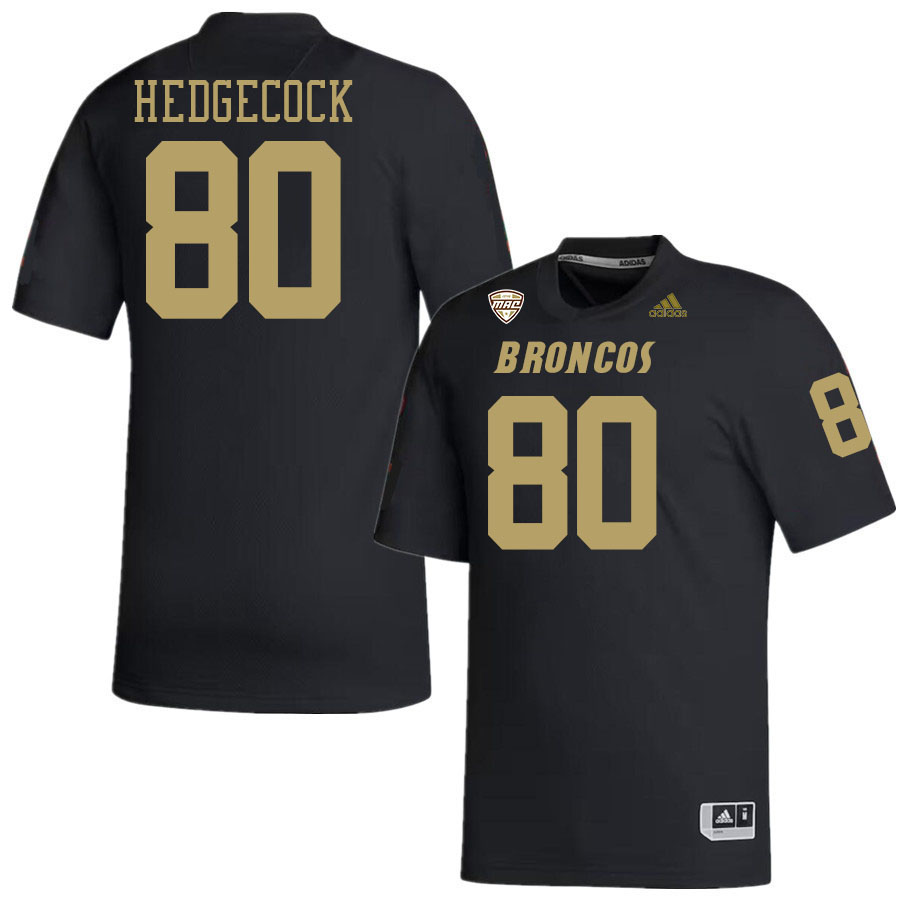 #80 Cam Hedgecock Western Michigan Broncos College Football Jerseys Stitched-Black